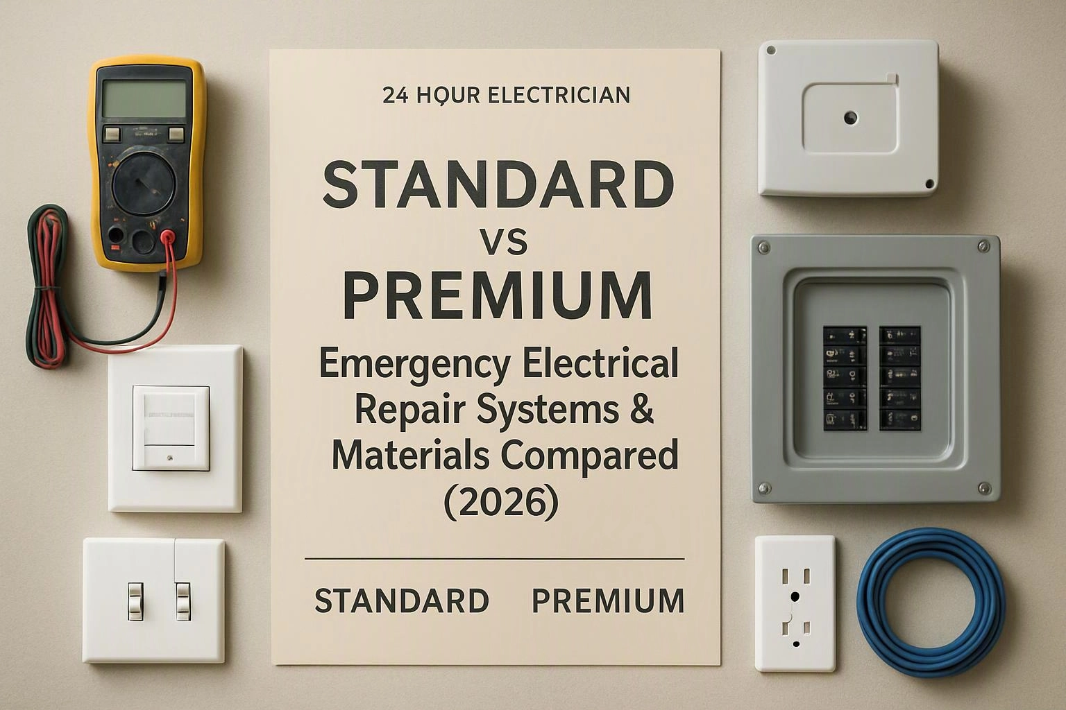 Standard vs Premium Emergency Electrical Repair Systems & Materials Compared (2026)